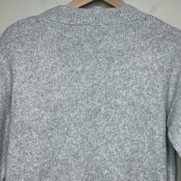 Joules Gray Penny Floral Embroidery Pullover Sweater Size 8 Crew Wool Blend - Picture 6 of 10